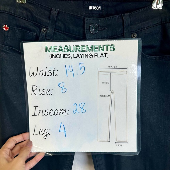 HUDSON Anthropologie‎ Low-Rise Skinny Jeans Women’s 25X28 Black Krista Ankle - Picture 5 of 12